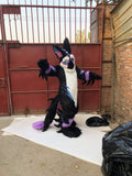 100% ORIGINAL PHOTO 3D Eyes Black Dragon Long Tail Huksy Dog Fursuit Teen Costumes Child Full Furry Suit Fursona Kigurumi Digitigrade Anime full suit With Head -  by FurryMascot -