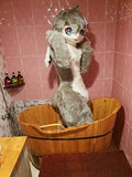 FurryWu Studio Japan Grey Rabbit Jackalope Cat Huksy Dog Fursuit Teen Costumes Child Full Furry Suit Fursona Kigurumi DigitigradeAnime Costume