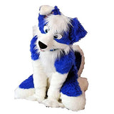 FurryMascot Blue Fursuit Fullsuit Teen Costumes Child Full Furry Husky Wolf Dog Fox Cat Suit Furries Anime Digitigrade Costume Bent Legs Angel Dragon, Black,blue,white, S,M,L,XL,XXL,XXXL -  by FurryMascot - 