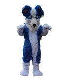 White Hair Royal Blue Wolf Fox Fursuit Furry Costumes Furries