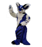 Blue Fox Cat Hair Fursuit Husky Dog FOX CAT WOLF Fullsuit Teen Costumes Child Full Furry Suit Furries Anime Digitigrade Costume Legs -  by FurryMascot - 