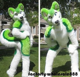 Japan GJ7 Green 3D Eyes Cat Huksy Dog Fursuit Teen Costumes Child Full Furry Suit Fursona Kigurumi Anime Costume -  by FurryMascot - 