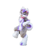 FurryWu Studio Original Grey Husky Dog Fursuit Fullsuit Teen Costumes Custom Size Full Furry Suit Furries Anime Digitigrade Costume Bent Legs Angel Dragon