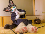 FurryWu Studio Japan Kemono Kawaii Grey Cat Fursuit Teen Costumes Caribou Full Furry Suit Fursona Kigurumi Digitigrade Anime