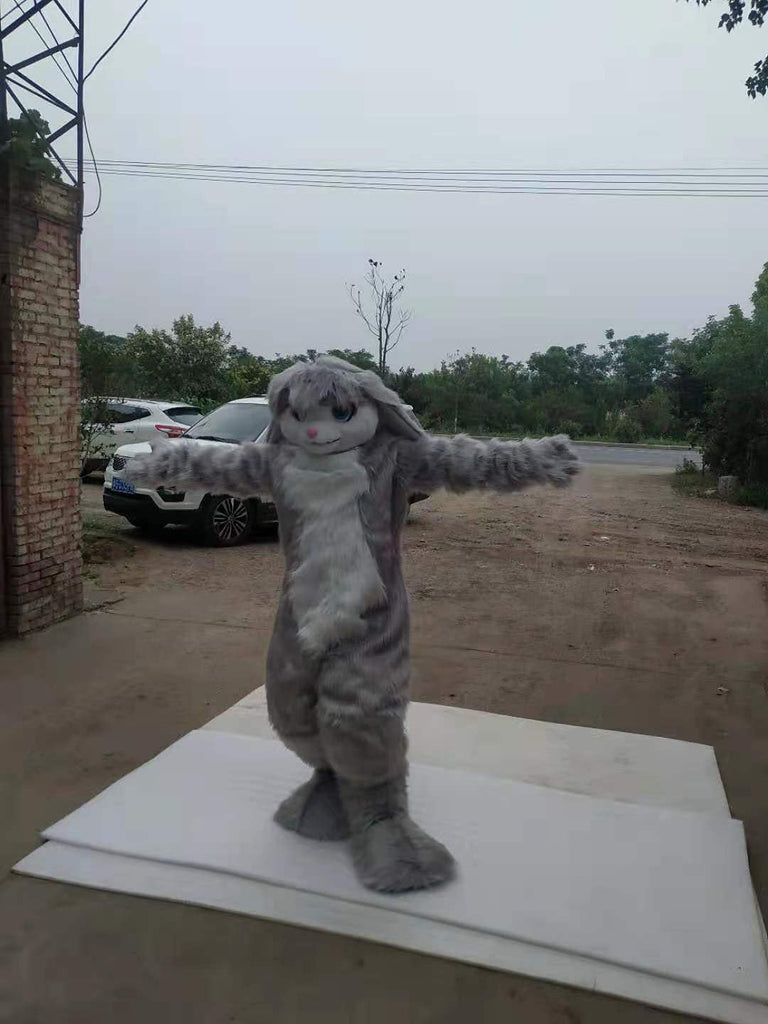Grey Rabbit Digitigrade Fursuit Fullsuit Teen Costumes Full Furry Suit ...