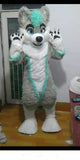 FurryMascot Apricot Ivory Huksy Dog Fursuit Fullsuit Teen Costumes Child Full Furry Suit Furries Anime Digitigrade Costume Bent Legs Angel Dragon, Black,blue,white, F99kkj458, S,M,L,XL,XXL,XXXL -  by FurryMascot - 