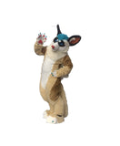 FurryMascot F99kkj458, Beige Fursuit Fullsuit Teen Costumes Child Full Furry Suit Furries Anime Digitigrade Costume Bent Legs Angel Dragon, Black,blue,white, S,M,L,XL,XXL,XXXL -  by FurryMascot - 