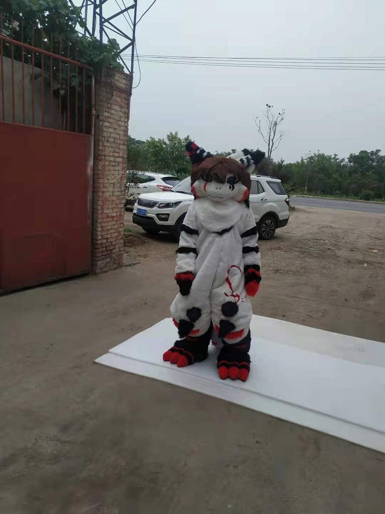 White Cat Digitigrade Dog Fox Fursuit Costumes Suit Furries Teen & Adult Costume