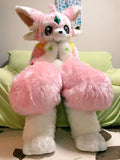 FurryWu Studio Japan Pink Rose Dragon Cat Huksy Dog Fursuit Teen Costumes Child Full Furry Suit Fursona Kigurumi DigitigradeAnime Costume -  by FurryMascot - 