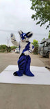 FurryMascot Royal Blue Cat Huksy Dog Fursuit Fullsuit Teen Costumes Child Full Furry Suit Furries Anime Digitigrade Costume Bent Legs Angel Dragon, Black,blue,white, F99kkj458, S,M,L,XL,XXL,XXXL