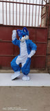 Original Design FurryMascot Blue Cat Huksy Dog Fursuit Teen Costumes Full Furry Suit Furries Anime Digitigrade Costume Bent Legs Angel Dragon, S,M,L,XL,XXL,XXXL (F99kkj458) -  by FurryMascot - 
