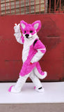 FurryWu Studio Pink Rose Huksy Dog Fursuit Fullsuit Teen Costumes Child Full Furry Suit Furries Anime Costume Custom Note pls -  by FurryMascot - 