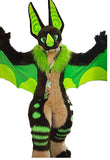 Green Fly Fursuit Fullsuit Teen Costumes Child Full Furry Suit Furries Anime Digitigrade Costume Bent Legs Angel Dragon -  by FurryMascot - 