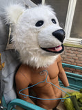FurryMascot Original White Bear Huksy Dog Fursuit Fullsuit Teen Costumes Child Full Furry Suit Furries Anime Mascot Costume, Black,blue,white, S,M,L,XL,XXL,XXXL (F99kkj458) -  by FurryMascot - 