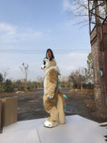 FurryMascot F99kkj458, Beige Fursuit Fullsuit Teen Costumes Child Full Furry Suit Furries Anime Digitigrade Costume Bent Legs Angel Dragon, Black,blue,white, S,M,L,XL,XXL,XXXL -  by FurryMascot - 