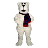 Arctic Bear With Scarf Mascot - Sales Waver Mascot Costume Adult Size Mascotte Mascota Carnival Party Cosplay Costume Fancy Dress Suit