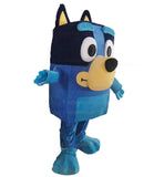Both Blue Puppy Bandit Heeler Dogs Mascot Costumes Party Birthday Suit