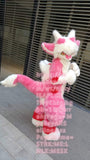 Brand New Pink Japan Style Fox Cat  Furry Fursuit  Suit Mascot Costume Cosplay Animal Party Fancy Dress Carnival Birthday Gift