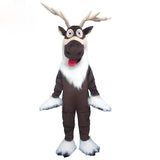 Cartoon Hirsch Maskottchen Kostüm Sven Kostüm Rentier Fursuit Kostüm Pelziges Kleid für Erwachsene Outfits Weihnachtsfeier Charakter Maskottchen