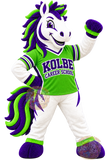 Premium Team Sports White Mustangs Cheerleading Mascot Costumes School Games Sporting Events Pep Rally