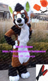 3-D Eyes FREE Fans Digitigrade Bent Legs Fursuit Fullsuit Panda Teen Costumes BROWN Dog Fox Furry Suit Custom For Child Adult