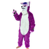 Can Move Mouth Purple Fox Mascot Costume Fursuit Cosplay Animal Party Game Animal Fancy Dress Adults Size Advertising Halloween -  by FurryMascot - 