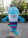 Blauer Fisch Maskottchen Kostüm Benutzerdefinierte Cartoon Charakter Cosplay Kostüm Mascotte Thema Karneval Kostüm Anime Kits 41338