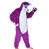 Can Move Mouth Purple Fox Mascot Costume Fursuit Cosplay Animal Party Game Animal Fancy Dress Adults Size Advertising Halloween -  by FurryMascot - 