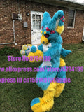 3-D Eyes FREE Fans Digitigrade Bent Legs Fursuit Fullsuit Panda Teen Costumes BLUE Dog Fox Furry Suit Custom For Child Adult