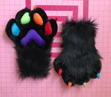 NEW Fursuit Rainbow Paws + Tail Handmade Mini Partial Furry Pride LGBTQ+ Black -  by FurryMascot - 