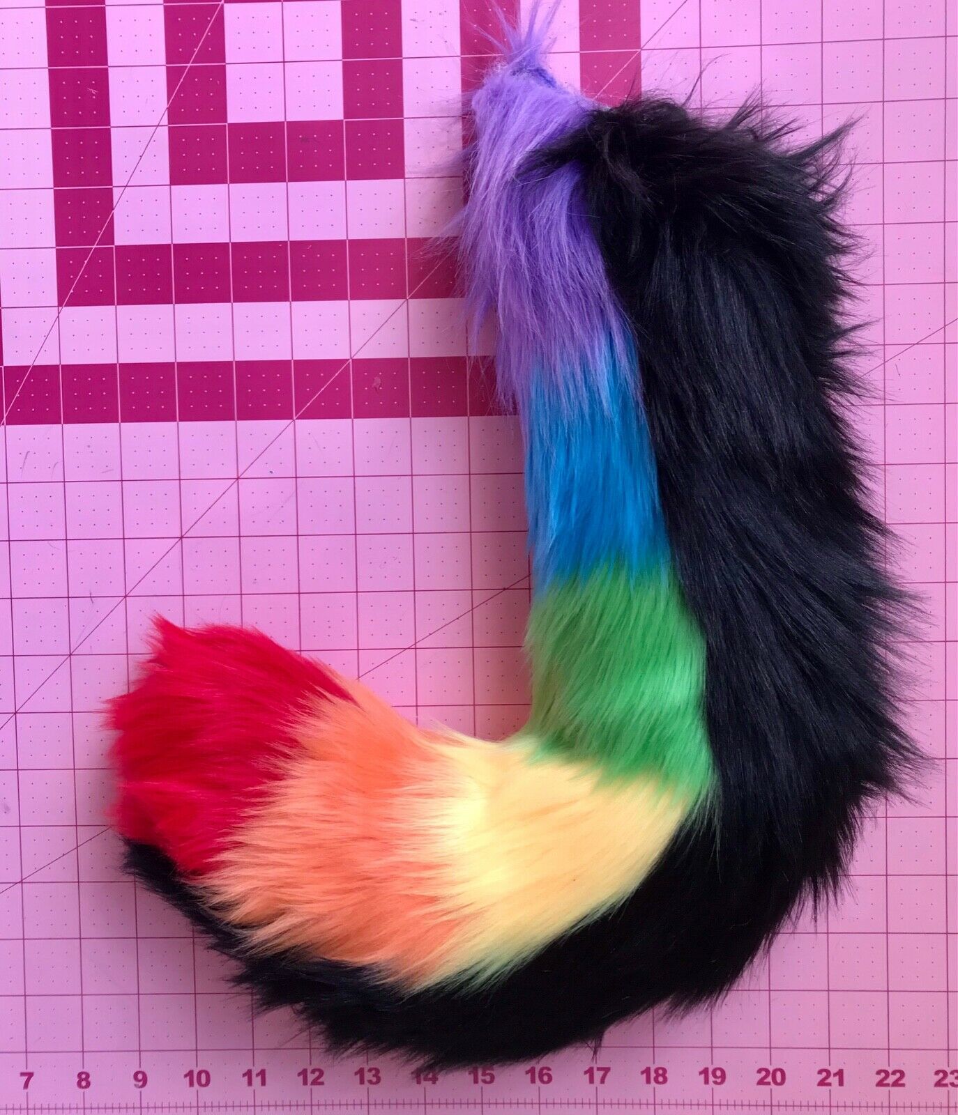 Handmade Tail NEW Fursuit Rainbow Paws + Tail Handmade Mini Partial Furry Pride LGBT ...