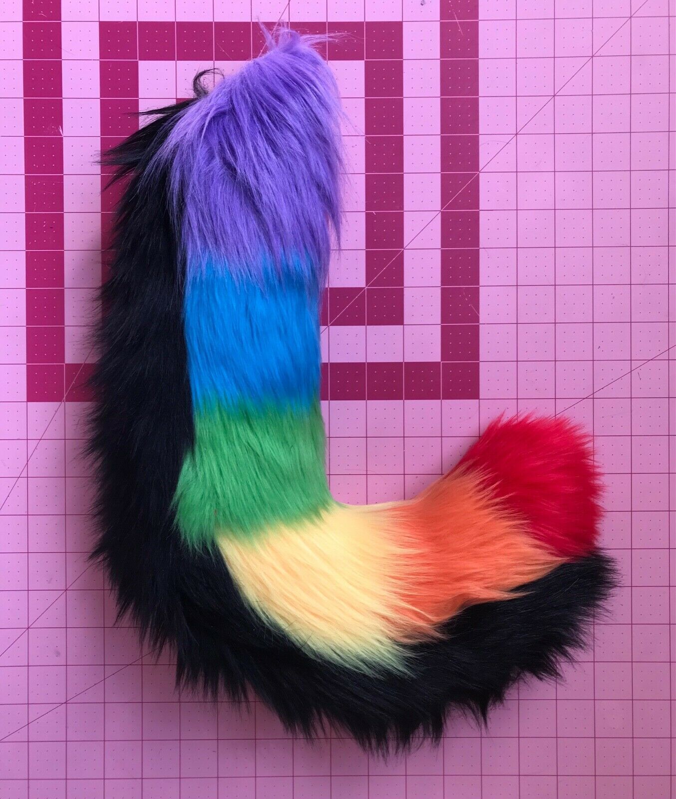 Handmade Tail NEW Fursuit Rainbow Paws + Tail Handmade Mini Partial Furry Pride LGBT ...