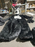 Black Plush Wolf Mascot Costumes Adult Carnival Party Cosplay Suit