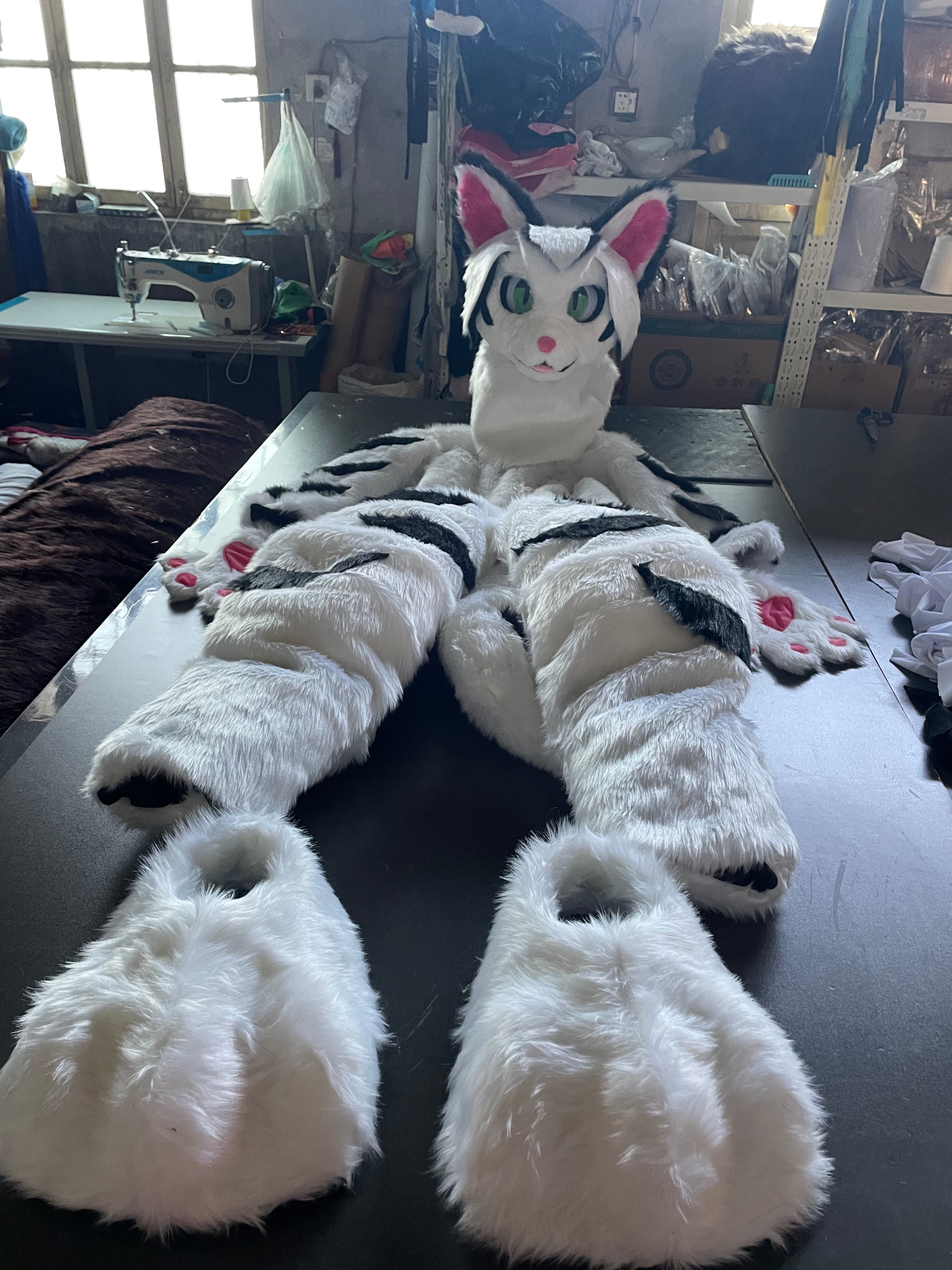 White Rose Fox Cat Fursuit Kigurumi Furry Costumes Furries FurryMascot White Rose Fox Cat Fursuit Kigurumi Furry Costumes Furries FurryMascot