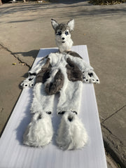 Gray Puppy Fox Cat Fursuit Kigurumi Furry Costumes Furries