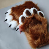 New Brown Beast Fursuit Cosplay Beast Claw Hand Foot Nails Covers Costume Accessories Custom Made -  by FurryMascot - 