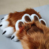 New Brown Beast Fursuit Cosplay Beast Claw Hand Foot Nails Covers Costume Accessories Custom Made -  by FurryMascot - 