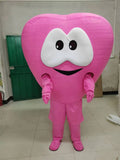 Affordable Pink Heart Teeth Mascot Costumes Party Cosplay Suit