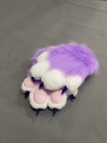 FurryMascot Fursuit Paws Furry Partial Cosplay Fluffy Claw Gloves Costume lion Bear Props for Kids Adults Limited edition(Purple)