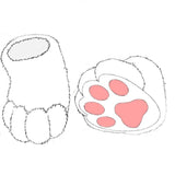 Soft Animal Feet Slippers Fursuit Paws Lion Bear Prop Animal Outfit Accessory for Role Playing Halloween Dress Up Party