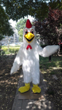 White Cock Rooster Chicken Mascot Costumes Suit