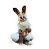 White Big Ear Bunny Rabbit Digitigrade Fursuit Costumes Furries Anime Teen & Adult Costume - FURSUIT by FurryMascot - BUNNY FURSUIT, Digitigrade Fursuit