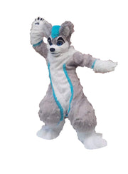 Grey Blue Wolf Digitigrade Dog Fox Fursuit Costumes Suit Furries Anime Teen & Adult Costume