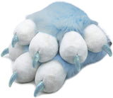 Furryvalley Fursuit Paws Furry Teilweise Cosplay Flauschige Krallenhandschuhe Kostüm Löwe Bär Requisiten für Kinder Erwachsene (Hellblau)
