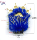 Furryvalley Fursuit Paws Furry Partial Cosplay Fluffy Claw Gloves Costume Lion Bear Props for Kids Adults (Blue) -  by FurryMascot - 