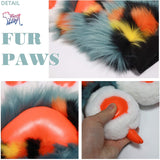 Furryvalley Fursuit Paws Furry Partial Cosplay Fluffy Claw Gloves Costume Lion Bear Props for Kids Adults (Colorful Spotted Leopard) -  by FurryMascot - 