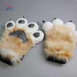 FurryValley Fursuit Paws Furry Partial Fluffy Gloves Costume Lion Bear Props for Kids Adults (Brown) -  by FurryMascot - 