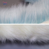 Fursuit Tail Fur Partial Furry Tail for Cosplay Party Costume for Kids Adults (Light Blue) -  by FurryMascot - 