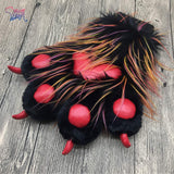 Furryvalley Fursuit Paws Furry Partial Cosplay Fluffy Claw Gloves Costume Lion Bear Props for Kids Adults (Spotted Black) -  by FurryMascot - 