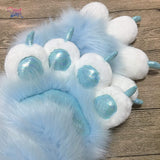 Furryvalley Fursuit Paws Furry Partial Cosplay Fluffy Claw Gloves Costume Lion Bear Props for Kids Adults (Light Blue) -  by FurryMascot - 